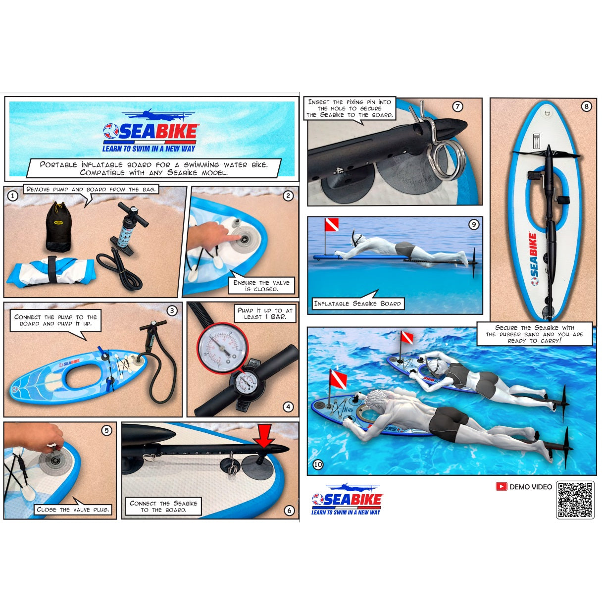Premium Seabike Snorkeling Kit: Portable Water Bike & Inflatable Board